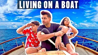 LIVING ON A BOAT FOR 24 HOURS  Rimorav Vlogs [upl. by Alfeus]