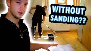 How to Refinish a Wood Floor Without Sanding under 1 hour [upl. by Arec201]