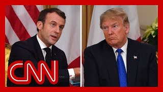 Trump and Macron clash during NATO summit meeting [upl. by Welbie613]