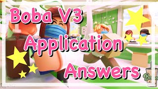 Boba Cafe Version 3 Application Answers  Roblox  Boba Cafe [upl. by Jehu]