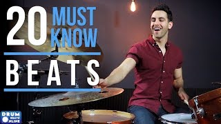 20 MUST KNOW Drum Beats For Beginner Drummers  Drum Beats Online [upl. by Dermot]