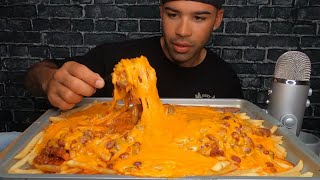 ASMR CHILI CHEESE FRIES MUKBANG [upl. by Nalac493]