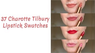 Charlotte Tilbury Lipstick Collection Swatches  37 Lipsticks [upl. by Ahsenav]