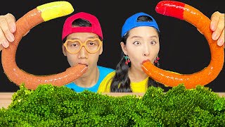 Kielbasa Sausage Sea grapes Yummy Mukbang [upl. by Notsuj]