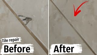 Tile repair Restoration of cracks on a ceramic tile [upl. by Eyde17]