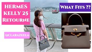 Hermes Kelly 25  What Fits [upl. by Ydisac]