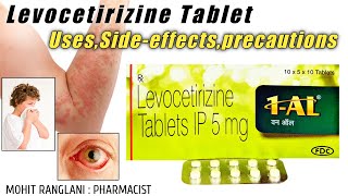 Levocetirizine dihydrochloride tablets ip 5mg  UsesSide effectsDose and precautions  In Hindi [upl. by Haonam689]