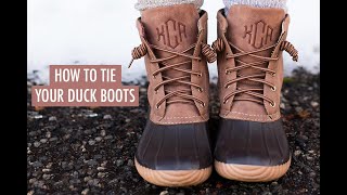 How To Tie Your Duck Boots [upl. by Aisek485]