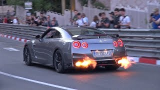 BEST OF NISSAN GTR R35 in MONACO 🔥 Accelerations amp Flames [upl. by Setarcos]