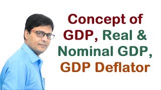 Concept of GDP Nominal and Real GDP amp GDP Deflator Hindi [upl. by Aicargatla100]