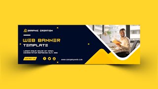 Professional Website Banner Design  Adobe Photoshop Tutorial [upl. by Herzog]