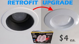 Cheap Retrofit Upgrade  Recessed Can to LED Flush Light  BR30 [upl. by Adnesor]