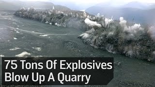 75 Tons Of Explosives Blow Up A Quarry [upl. by Lehpar780]