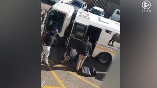 Armed cashintransit robbery caught on camera in Pretoria [upl. by Kirven98]