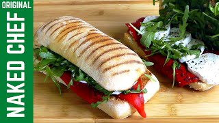 GRILLED PANINI SANDWICH  Cheese Ham Tomato  Perfect toasted recipe [upl. by Anaira]