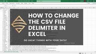 Change the CSV File Delimiter in Excel [upl. by Gravante]