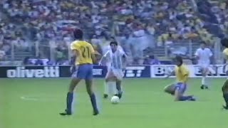 Caniggia goal v Brazil World Cup 90  Different Angle [upl. by Aihsilat]