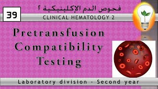 Clinical Hematology 39 Pretransfusion Compatibility Testing اختبارات التكامل قبل نقل الدم [upl. by Cida]