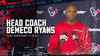 DeMeco Ryans addresses the media following Texans vs Lions game [upl. by Spalding]