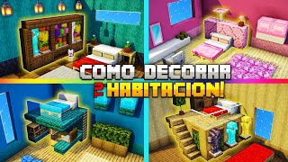 MINECRAFT COMO DECORAR DE FORMA ÉPICA LA HABITACIÓN DE TU CASA  LAS MEJORES HABITACIONES [upl. by Makell]