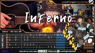 Fire Force OP  Inferno  Mrs GREEN APPLE  Fingerstyle Guitar Cover  TAB Tutorial [upl. by Esra25]