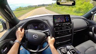 2021 Nissan Armada SL  POV Driving Impressions [upl. by Rasaec378]