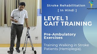 LEVEL 1 GAIT TRAINING EXERCISES FOR STROKE HEMIPLEGIA PATIENTS [upl. by Scurlock]