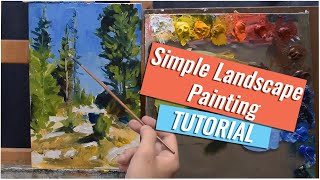 Simple Landscape Painting  Impressionist Technique  Oil painting TUTORIAL [upl. by Garnette]