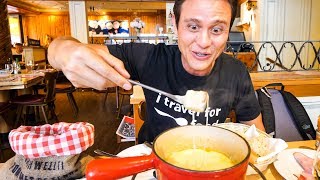 Swiss Food Tour  CHEESE FONDUE and Jumbo Cordon Bleu in Zurich Switzerland [upl. by Camarata642]