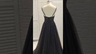 HEBEOSALinePrincess Ruffles Spaghetti Straps Sleeveless SweepBrush Train Dresses [upl. by Moseley341]