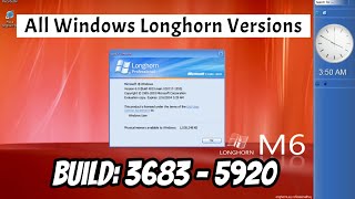 All Microsoft Windows Longhorn Versions Build 3683  5920 [upl. by Kowalski167]