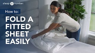 How To Fold A Fitted Sheet Easily [upl. by Rimas]