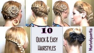 10 Peinados fáciles y rápidos Para Cada Dia  10 Quick And Easy Hairstyles For Everyday [upl. by Edualcnaej]