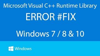 Microsoft C Runtime Library Error fix for any Windows 7810 [upl. by Enelram]