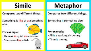 SIMILE vs METAPHOR 🤔  Whats the difference  Learn with examples [upl. by Reizarf]