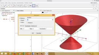 21  Curso GeoGebra 3D  Hiperboloide de dos hojas [upl. by Liahus]