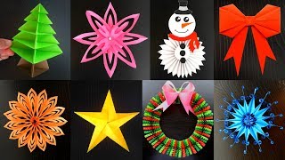 8 DECORACIONES NAVIDEÑAS DE PAPEL PARA HACER EN 5 MINUTOS ideas de decoracion [upl. by Naret]