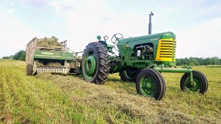 Vintage Oliver Farm Equipment making square bales [upl. by Aan]