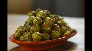 Spicy Green Olives  Cooksmart  Sanjeev Kapoor Khazana [upl. by Ahouh]