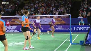 Mixed Team Bronze  SIN vs IND  WD  2014 Commonwealth Games badminton [upl. by Nylicaj]