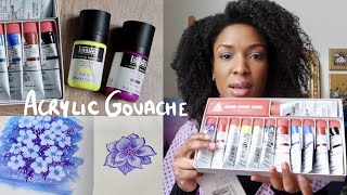 Acrylic Gouache  How to use it Tips amp the Differences for Beginners [upl. by Khalid357]