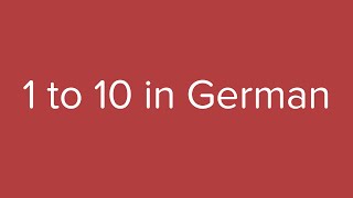 Count from 1 to 10 in German [upl. by Adnorhs]