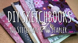 DIY SKETCHBOOKS  No Stitching amp No Stapler [upl. by Lanny]