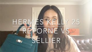 Hermes Kelly 25 Retourne vs Sellier comparison [upl. by Nosrej]