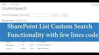 Create Custom Search Functionality For Your SharePoint List  SharePoint Online201620132010 [upl. by Dianuj905]