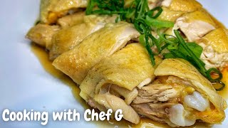 A SIMPLE HAINANESE CHICKEN WITH GINGER SAUCE RECIPE [upl. by Pearle]