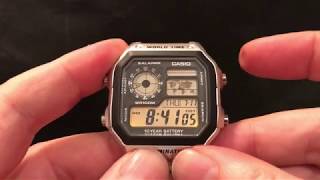 How to set the time and daydate on your Casio AE1200 or AE2100 [upl. by Eanar]