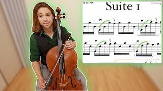 How to play BACH PRELUDE Suite 1 on CELLO Part 1  A Beginner Cello Lesson [upl. by Nerek]