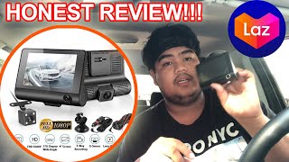 4quot Car DVR 3 Cameras Dash Camera Uboxing Review Testing [upl. by Susi]