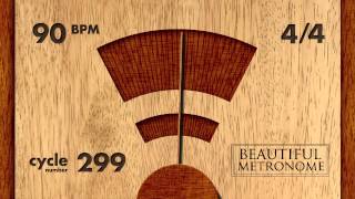 90 BPM 44 Wood Metronome HD [upl. by Ellehcyar]